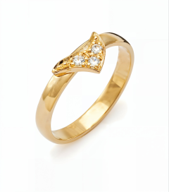 Vigselring Flemming Uziel Signo B1665 i 18 k guld med diamant.