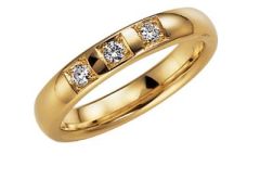 Vigselring Olympen 220-45.3 med diamant i 18 k guld.