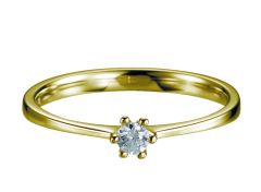 Vigselring Engagement 41-82144 med diamant i 18 k guld.