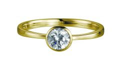 Vigselring Engagement 41-82150 med diamant i 18 k guld.