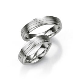 Vigselring Breuning 080130/080140 i silver med diamant.