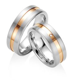 Vigselring Breuning 080270/080280 i silver med diamant.