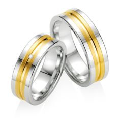 Vigselring Breuning 080310/080320 i silver med diamant.