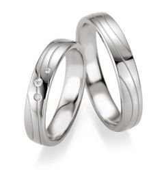 Vigselring Breuning 080710/080720 i silver med diamanter.