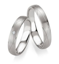 Vigselring Breuning 080730/080740 i silver med diamanter.
