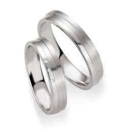 Vigselring Breuning 080770/080780 i silver med diamanter.