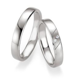 Vigselring Breuning 080850/080860 i silver med diamanter.