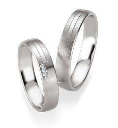 Vigselring Breuning 080870/080880 i silver med diamanter.