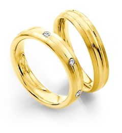 Vigselring Saint Maurice Twin-Set, 81190/91gg med diamant i 18 k guld.