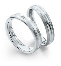Vigselring Saint Maurice Twin-Set, 81190/91wg med diamant i 18 k guld.