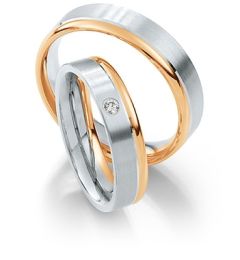 Vigselring Saint Maurice Twin-Set, 81208/09 med diamant i 18 k guld.