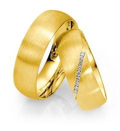 Vigselring Saint Maurice Pas De Deux, 81280/81gg med diamant i 18 k guld.
