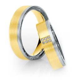 Vigselring Saint Maurice Pas De Deux, 81320/21 med diamant i 18 k guld.