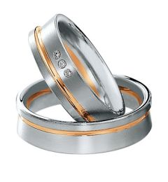 Vigselring Saint Maurice Eternity, 82048/49 med diamant i 18 k guld.