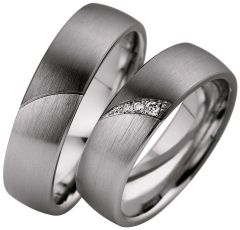 Vigselring Saint Maurice Shadowline 83146/47 med diamant i 18 k guld.