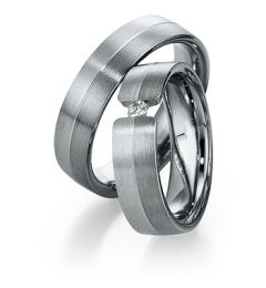 Vigselring Saint Maurice Platin, 85420/21 med diamant i platina 950.