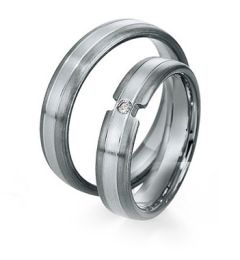 Vigselring Saint Maurice Platin, 85460/61 med diamant i platina 950.
