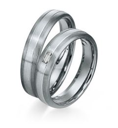 Vigselring Saint Maurice Platin, 85480/81 med diamant i platina 950.