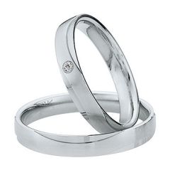 Vigselring Saint Maurice Light 87020/21wg med diamant i 18 k guld.