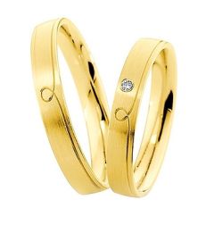 Vigselring Saint Maurice Light 87034/35gg med diamant i 18 k guld.