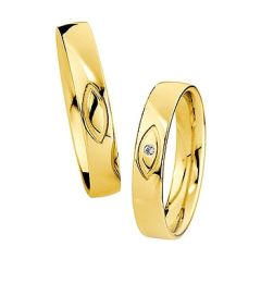 Vigselring Saint Maurice Light 87042/43gg med diamant i 18 k guld.