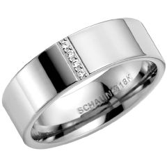 Vigselring Olympen Attract No:5 med diamant i 18 k guld.