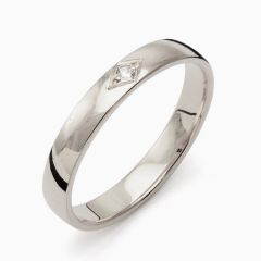 Vigselring Flemming Uziel Signo B017 i silver med cubic zirkonia.