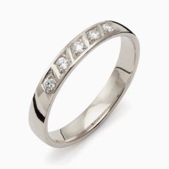 Vigselring Flemming Uziel Signo B019 i silver med cubic zirkonia.