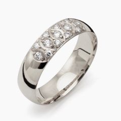 Vigselring Flemming Uziel Signo B020 i silver med cubic zirkonia.