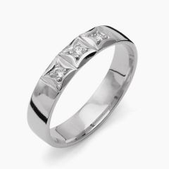 Vigselring Flemming Uziel Signo B024 i silver med cubic zirkonia.