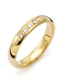 Vigselring Flemming Uziel Signo B027 i 18 k guld med diamanter.