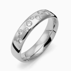 Vigselring Flemming Uziel Signo B033 i silver med cubic zirkonia.