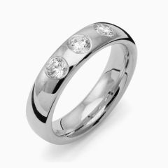 Vigselring Flemming Uziel Signo B039 i silver med cubic zirkonia.