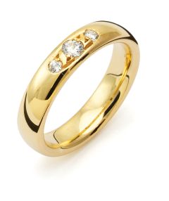 Vigselring Flemming Uziel Signo B046 i 18 k guld med diamanter.