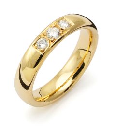 Vigselring Flemming Uziel Signo B046 i 18 k guld med diamant.