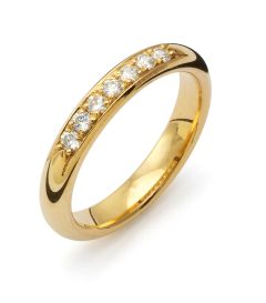 Vigselring Flemming Uziel Signo B058 i 18 k guld med diamant.