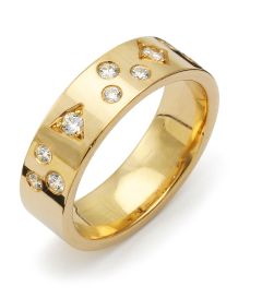 Vigselring Flemming Uziel Signo B060 i 18 k guld med diamant.