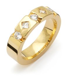 Vigselring Flemming Uziel Signo B065/B065V i 18 k guld med diamant.