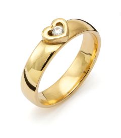 Vigselring Flemming Uziel Signo B1667 i 18 k guld med diamant.