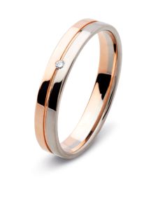 Vigselring Flemming Uziel Lovely 72470 med diamant i 18 k guld.