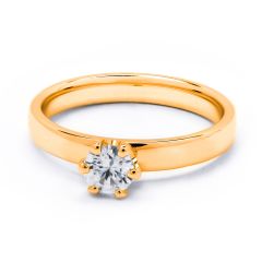 Vigselring Olympen Diago 028 med 0,40 ct. LG diamant i 18 k guld.
