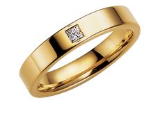 Vigselring Olympen Lyon med diamant i 18 k guld.