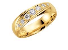 Vigselring Olympen Madrid med diamanter i 18 k guld.