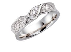 Vigselring Olympen Nice allians frost med diamant i 18 k guld.