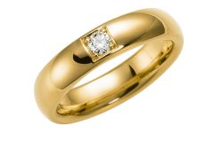 Vigselring Olympen Zurich med diamant i 18 k guld.