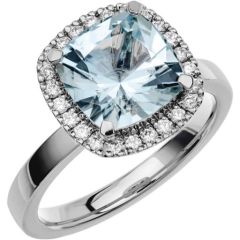 Vigselring Schalins Fairytale 11 Akvamarin i 18 k vitguld.