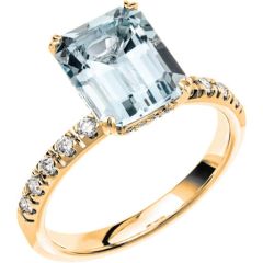 Vigselring Schalins Fairytale 14 Akvamarin i 18 k guld.