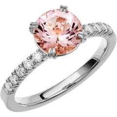 Vigselring Schalins Fairytale 4 Morganit i 18 k vitguld.