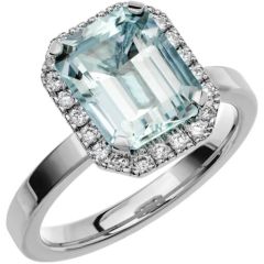 Vigselring Schalins Fairytale 7 Akvamarin i 18 k vitguld.