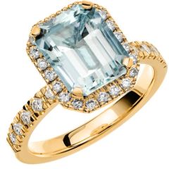 Vigselring Schalins Fairytale 8 Akvamarin i 18 k guld.